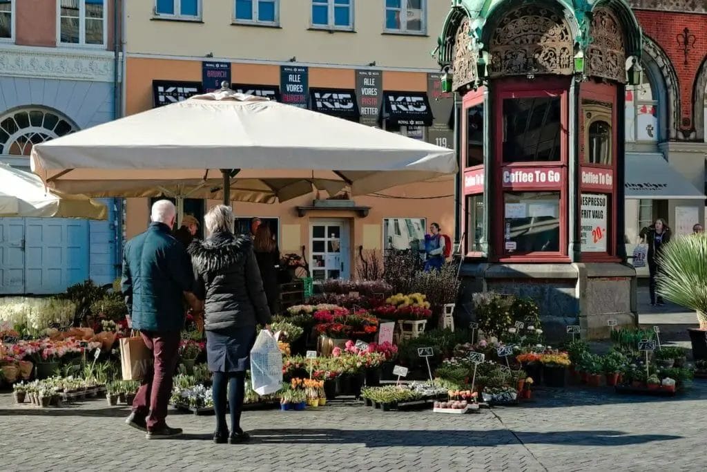 copenhagen flower market old couple living in denmark