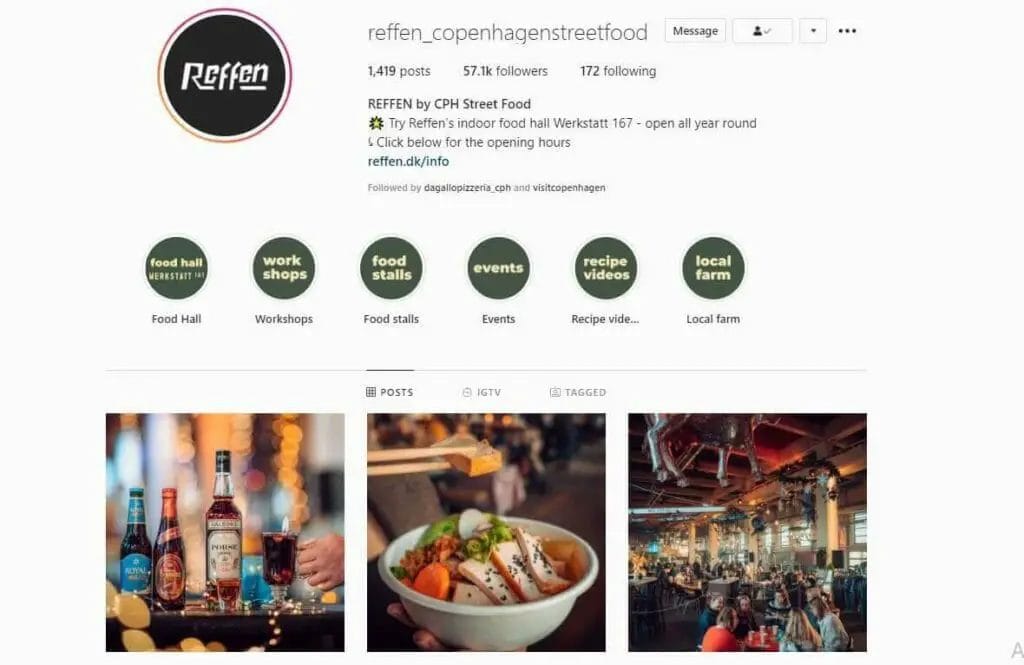 Instagram page Reffen Copenhagen street food