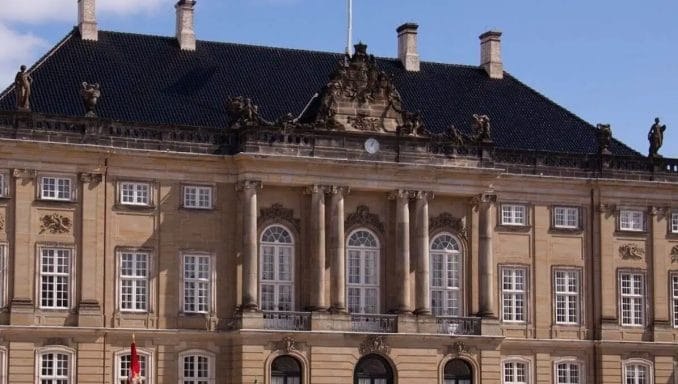 Blue Royal Palace in Denmark