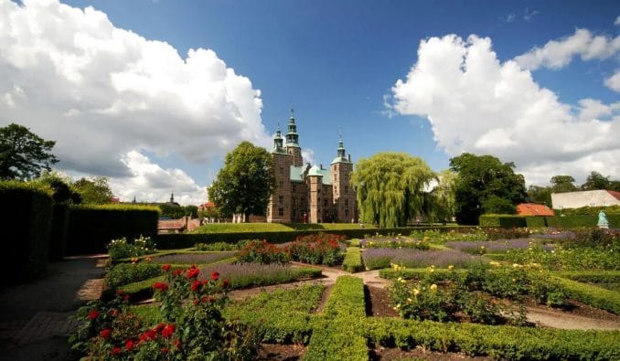 Rosenborg castle garden sunny day