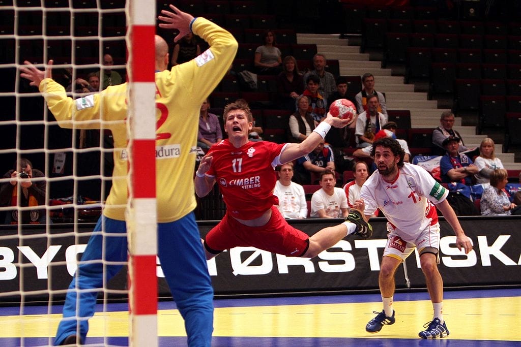 denmark handball player in action
